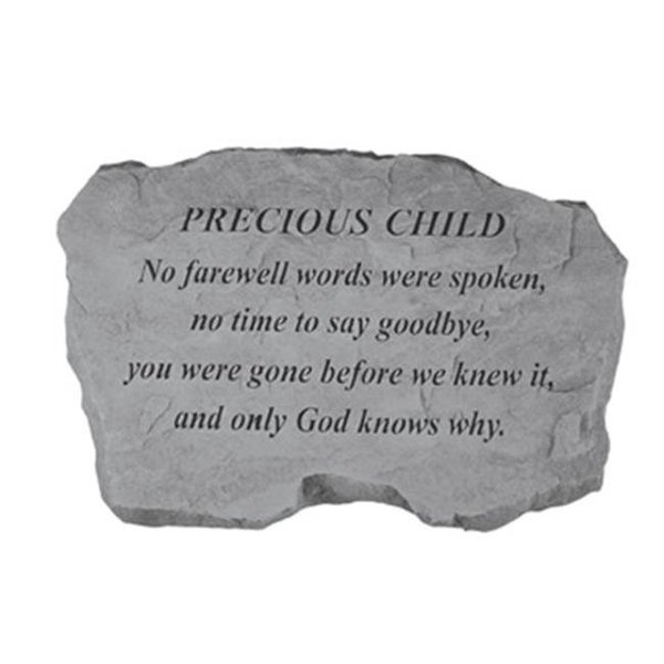 Kay Berry Inc Kay Berry- Inc. 98220 Precious Child-No Farewell Words Were Spoken - Memorial - 16 Inches x 10.5 Inches x 1.5 Inches 98220